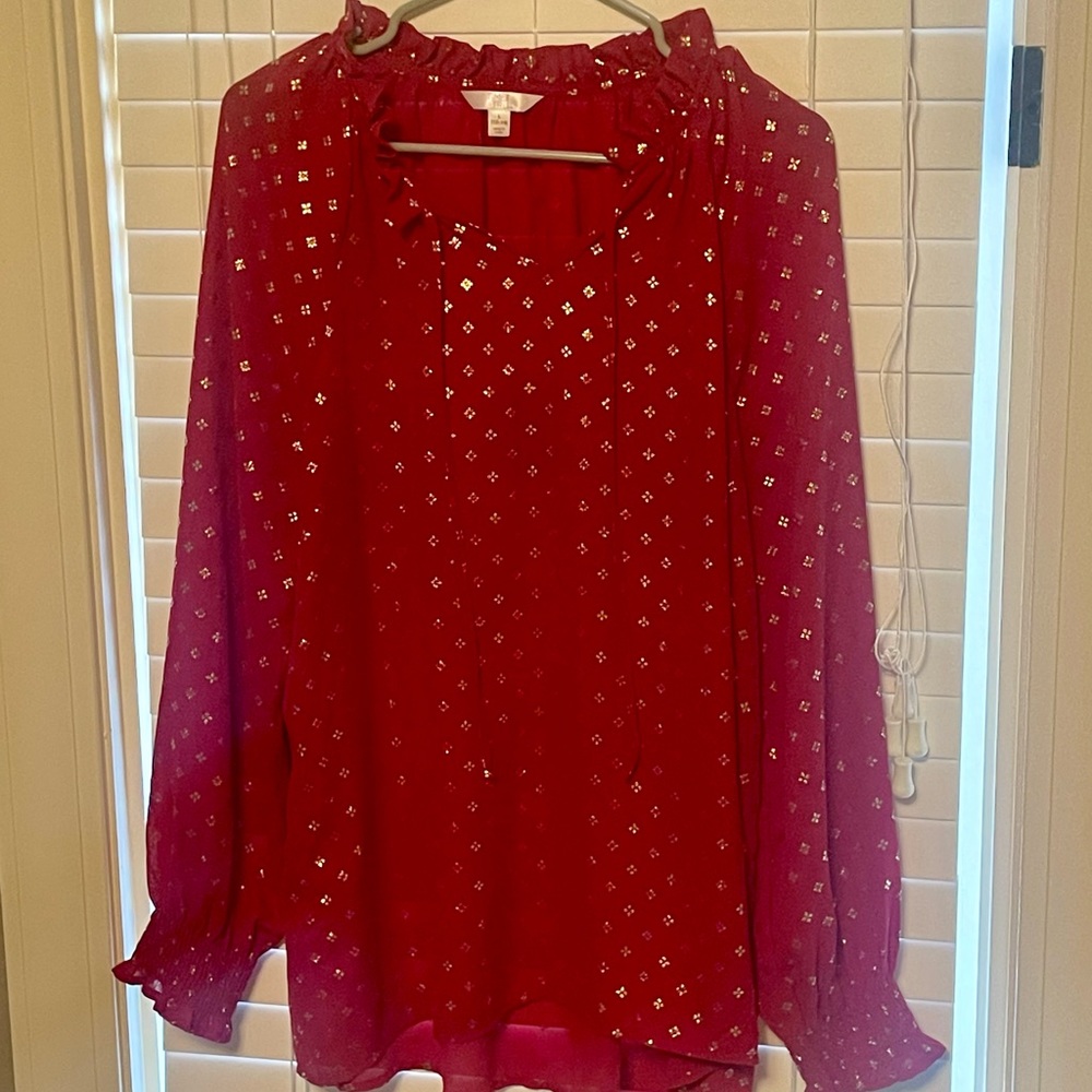 Time and Tru Red Blouse